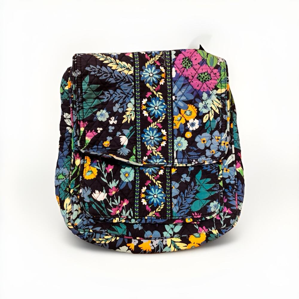 Vera Bradley Retired Midnight Blues Quilted Purse Hipster Crossbody Bag